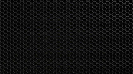 Dark Hexagon Pattern Background 3D Render Front View Small Size