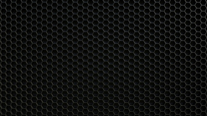 Dark Hexagon Pattern Background 3D Render Front View Small Size