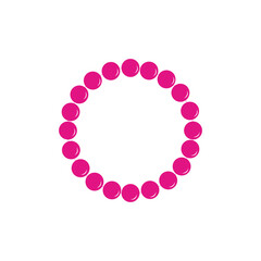 Sticker bracelet in the doll style. Pink color. Flat illustration isolated on white background. Vector illustration