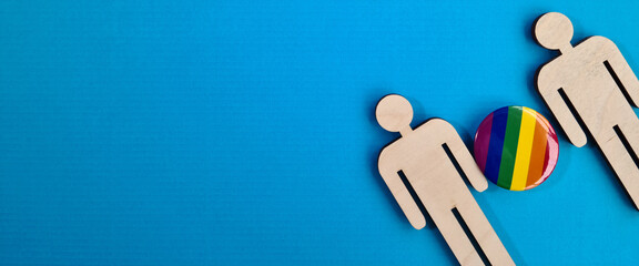 Gays relationship concept and couples of male people figures