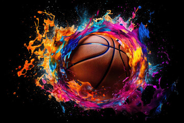 playing basketball on background