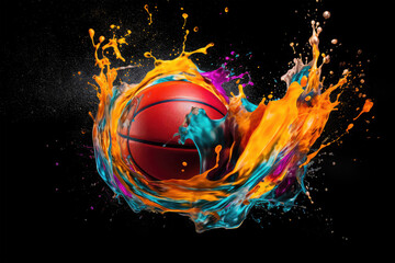 Fototapeta premium playing basketball on background