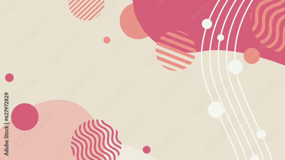 Aufkleber abstract freeform flat red and orange template with pattern circles and line waves