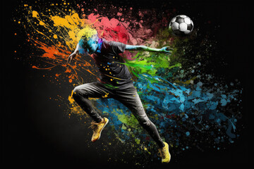 Fototapeta premium playing football on background