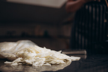 Soy wax in a plastic bag. Soy wax for candles in containers