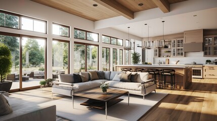 Luxury Modern Living Room Interior. Generative AI