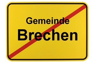 Illustration eines Ortsschildes der Gemeinde Brechen in Hessen