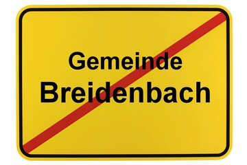 Illustration eines Ortsschildes der Gemeinde Breidenbach in Hessen