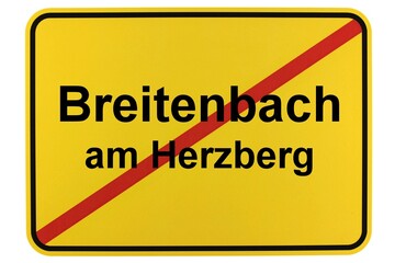 Illustration eines Ortsschildes der Gemeinde Breitenbach am Herzberg in Hessen