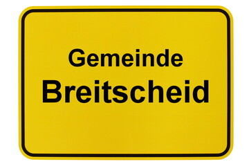 Illustration eines Ortsschildes der Gemeinde Breitscheid in Hessen