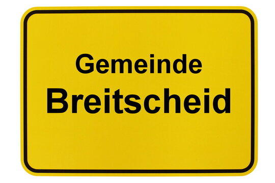 Illustration eines Ortsschildes der Gemeinde Breitscheid in Hessen