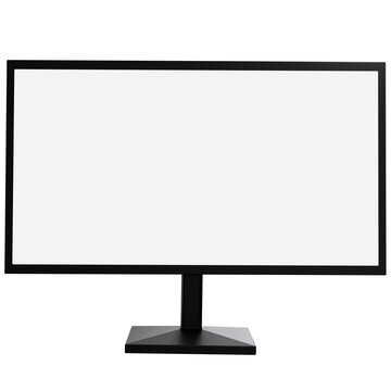 Computer monitor front isolated on white background Monitor with white blank screen Mockup  a clipping path 