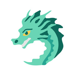 dragon head in a simple flat style. Chinese mythical creature - a symbol of the new year.