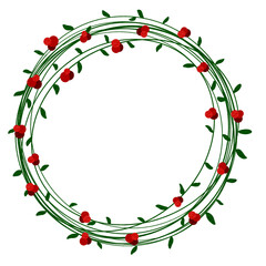 christmas wreath with holly berries and ribbon