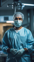 Life's Calling: Surgeon Engaged in a Vital Surgery in the Operating Room, Generative AI