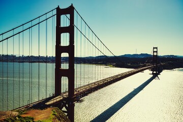 Side View of the Golden Gate Bridge with Background Fade
