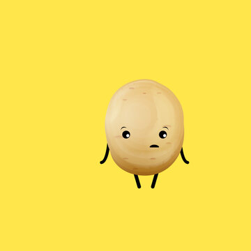 Premium Vector  Vector cartoon cheerful cute potato character.
