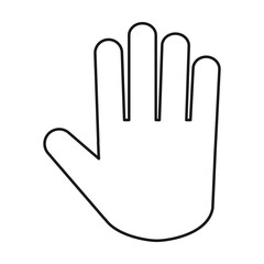 Stop hand palm outline vector icon for your web site design, logo, app, UI. illustration