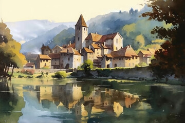 Naklejka premium bled castle country