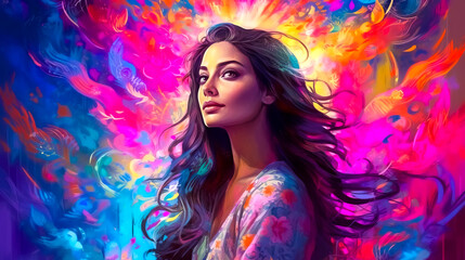 portrait of beautiful woman in meditation