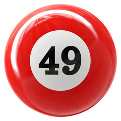 49 Number 3D Ball Red