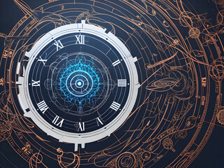 Imaginary clock technology background