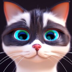 black and white cat. generative ai.