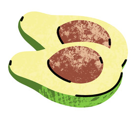 fruit illustrations, simple illustration in abstract flat outline drawing style, healthy food