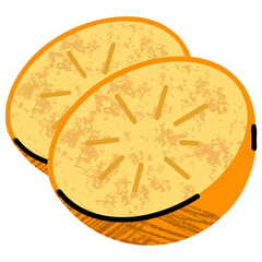 fruit illustrations, simple illustration in abstract flat outline drawing style, healthy food