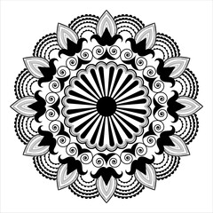 Eye catching  and looks great mandala design in black and white