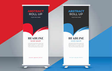  modern roll up banner template  with abstract design