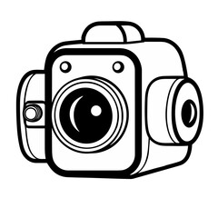 Photo camera doodle icon