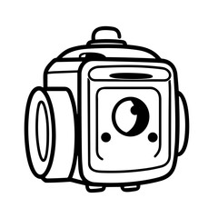 Photo camera doodle icon