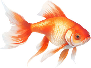 Fototapeta premium goldfish figure body style white background. 