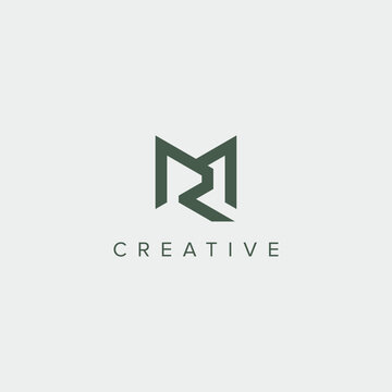 Modern unique letter MR RM logo design template - vector.