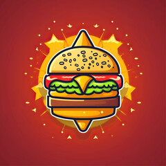 vector logo cheeseburger