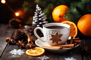 Foto op Aluminium Christmas coffee cup. Generate Ai © nsit0108