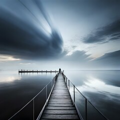 bridge over water  created using generative AI tools