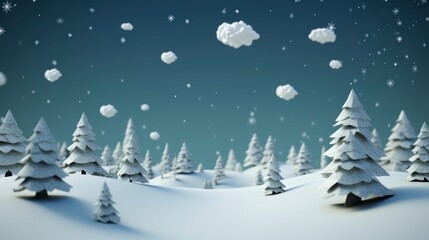 Fototapeta na wymiar 3d render christmas image of snow scenes background with copy space