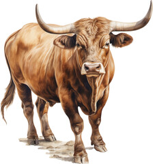 bull on a white background