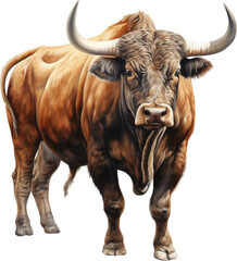 bull on a white background