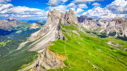 defaultLandscape with sky and clouds, Seceda, Dolomity