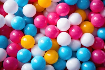 Fototapeta na wymiar Colorful plastic balls playtime. Generate Ai