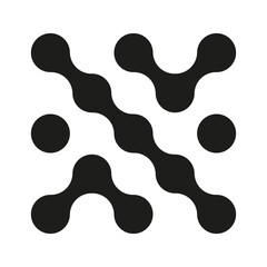 Abstract metaball vector icon. Connected dots