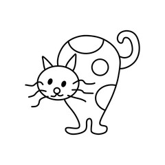 Obraz na płótnie Canvas cat cartoon vector 28 Outline line Cute and funny cats doodle. Cartoon cat or kitten characters design collection Minimal cat drawing. Set of purebred pet animals isolated on transparent background.