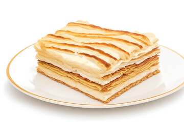 Mille-feuilles French food over white background