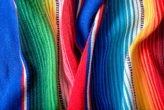 Colorful serape. Typical colorful fabric from Mexico. Texture background.
