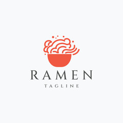 Obraz premium Ramen logo design vector illustration