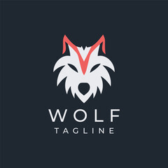 Abstract wolf head logo design vector illustration