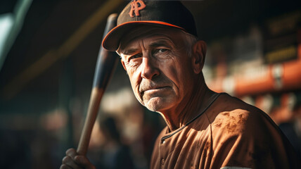 Obraz na płótnie Canvas senior man . pro player baseball.